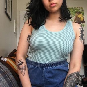 PACT blue stripes racerback tank top